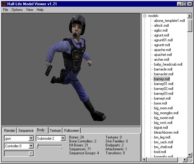 Half-life Model Viewer 1.21v. 02.01.2010. Программа для просмотра